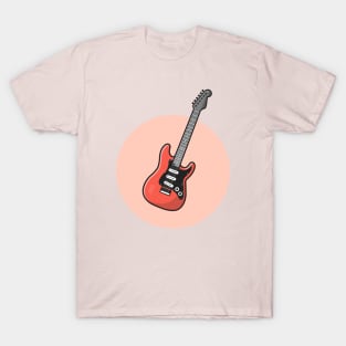 Guitar Cartoon Vector Icon Illustration T-Shirt